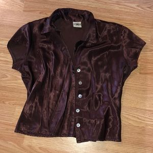 Vintage Maroon/Purple County Seat Crop Blouse